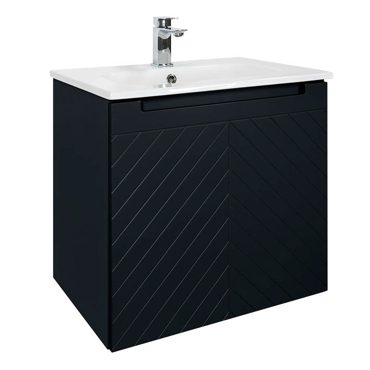Josef Martin Sophie 600mm Chevron Vanity Unit &amp; Slimline Basin - Ember
