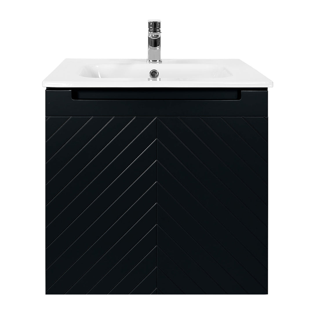 Josef Martin Sophie 600mm Chevron Vanity Unit &amp; Slimline Basin - Ember
