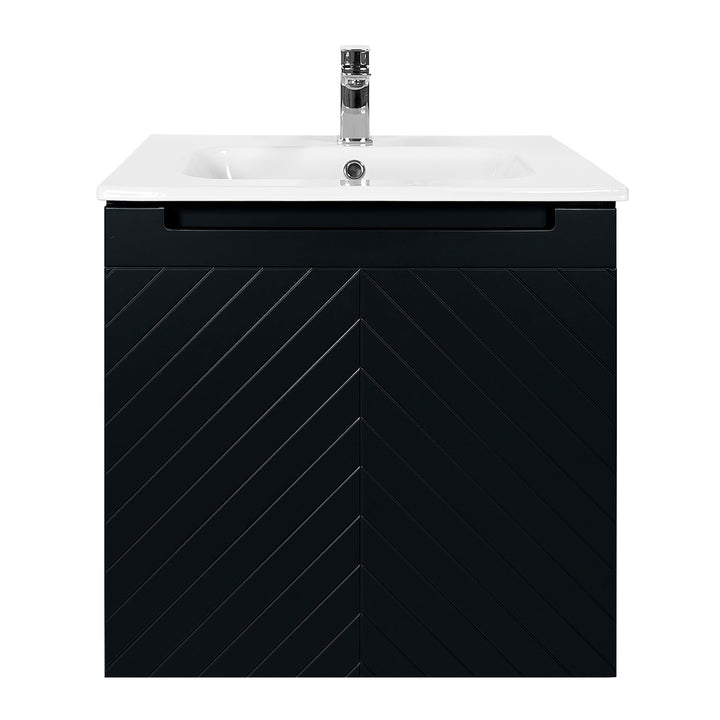 Josef Martin Sophie 600mm Chevron Vanity Unit &amp; Slimline Basin - Ember