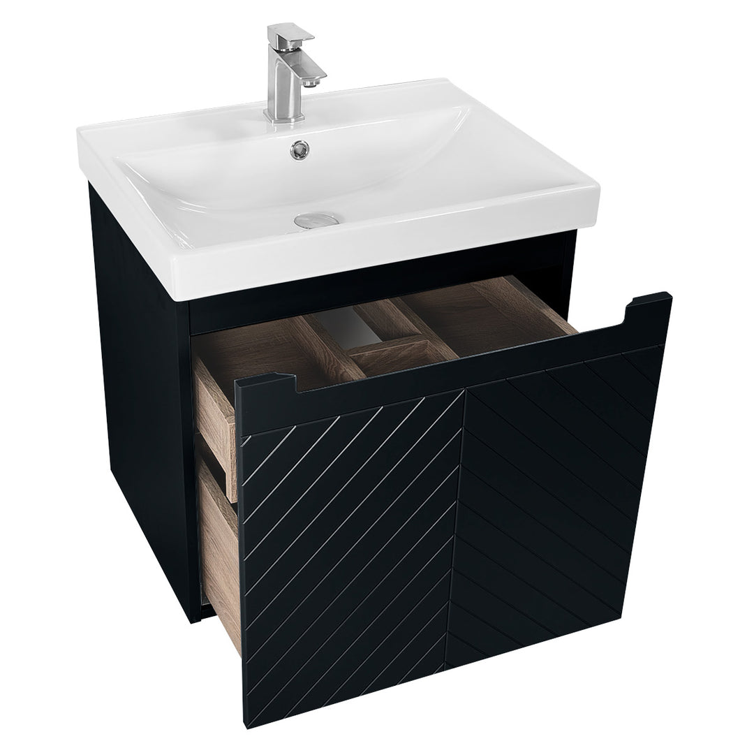 Josef Martin Sophie 600mm Chevron Vanity Unit &amp; Basin - Ember
