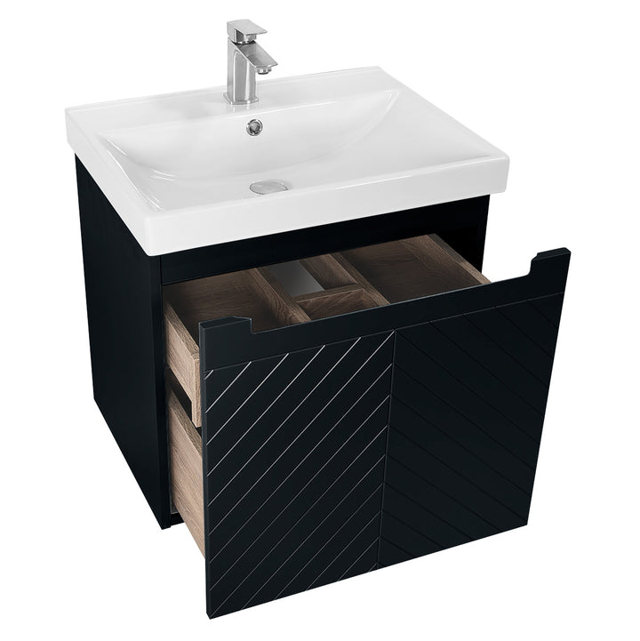 Josef Martin Sophie 600mm Chevron Vanity Unit &amp; Basin - Ember