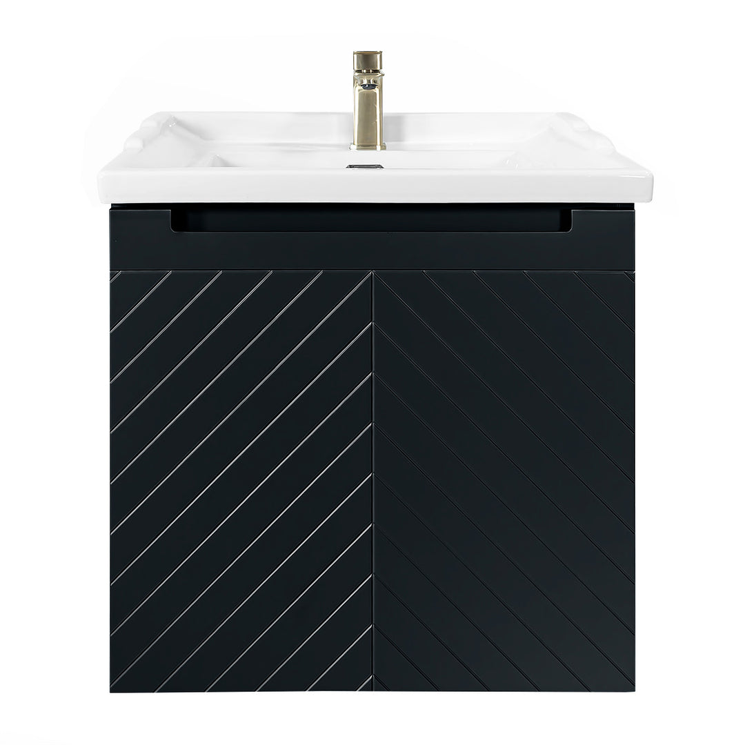Josef Martin Sophie 600mm Chevron Vanity Unit &amp; Traditional Basin - Ember