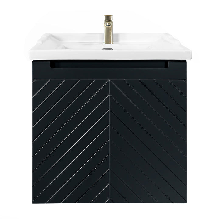 Josef Martin Sophie 600mm Chevron Vanity Unit &amp; Traditional Basin - Ember