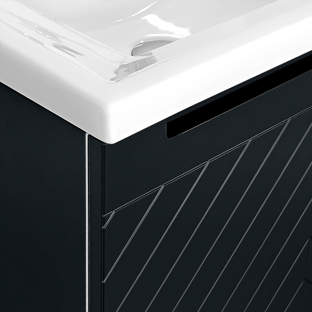 Josef Martin Sophie 600mm Chevron Vanity Unit &amp; Traditional Basin - Ember