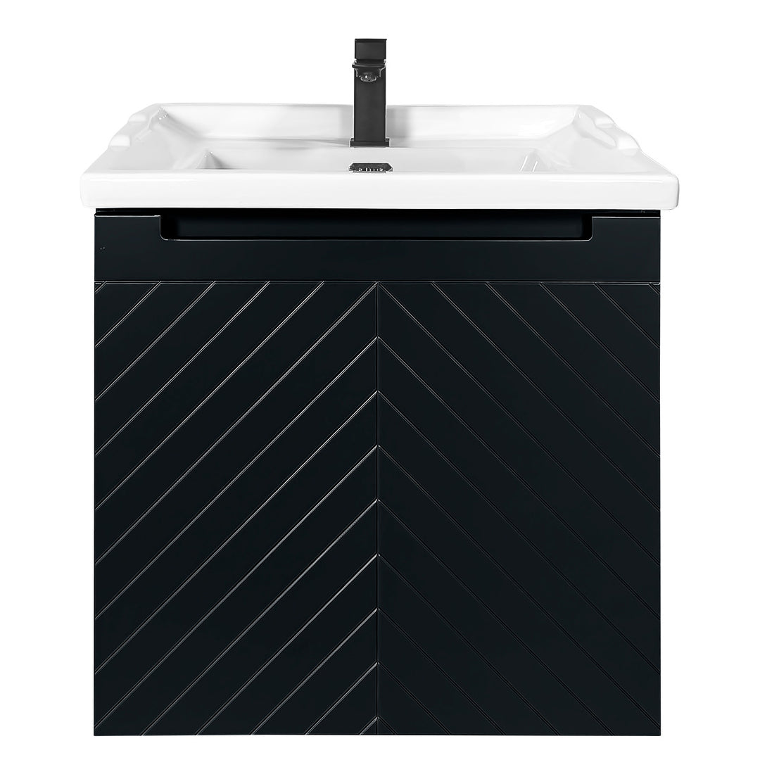 Josef Martin Sophie 600mm Chevron Vanity Unit &amp; Traditional Basin - Ember