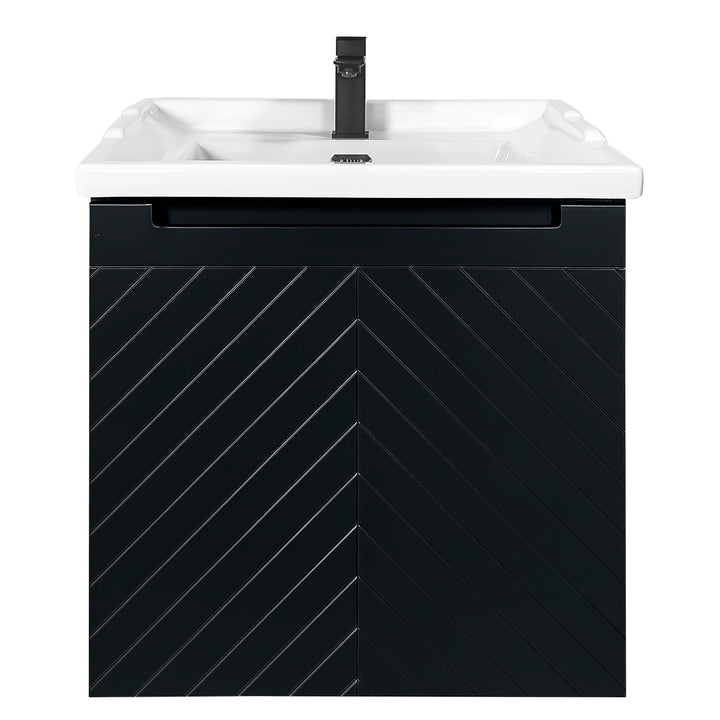 Josef Martin Sophie 600mm Chevron Vanity Unit &amp; Traditional Basin - Ember