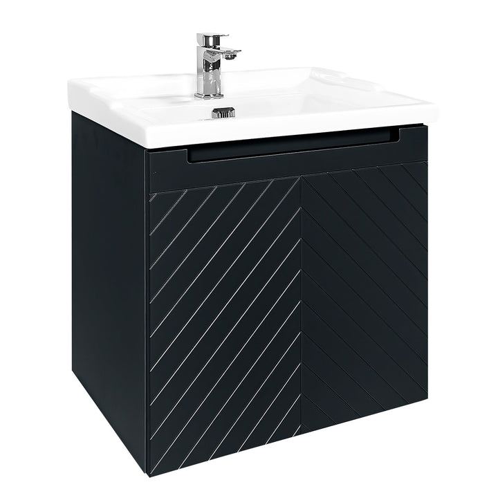 Josef Martin Sophie 600mm Chevron Vanity Unit &amp; Traditional Basin - Ember