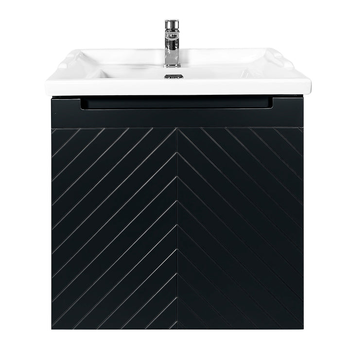 Josef Martin Sophie 600mm Chevron Vanity Unit &amp; Traditional Basin - Ember