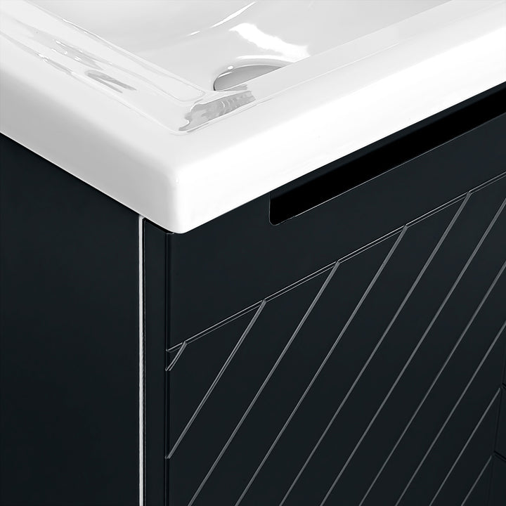 Josef Martin Sophie 600mm Chevron Vanity Unit &amp; Traditional Basin - Ember
