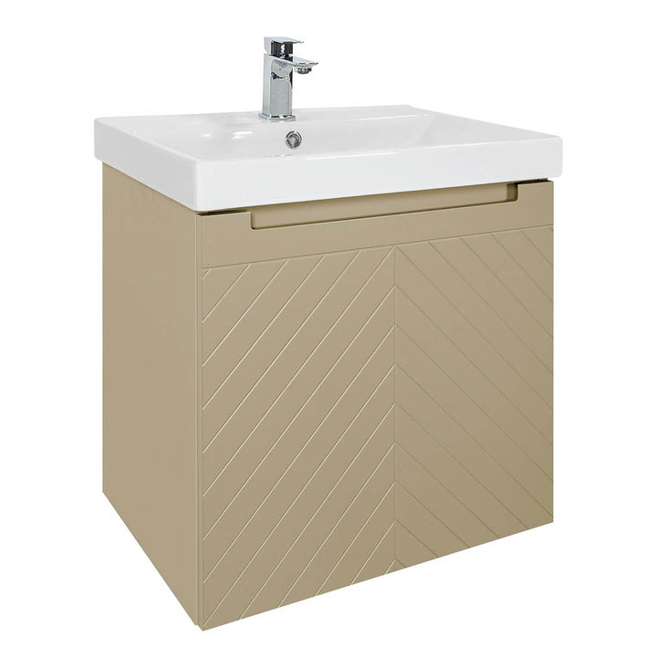 Josef Martin Sophie 600mm Chevron Vanity Unit &amp; Basin - Sand