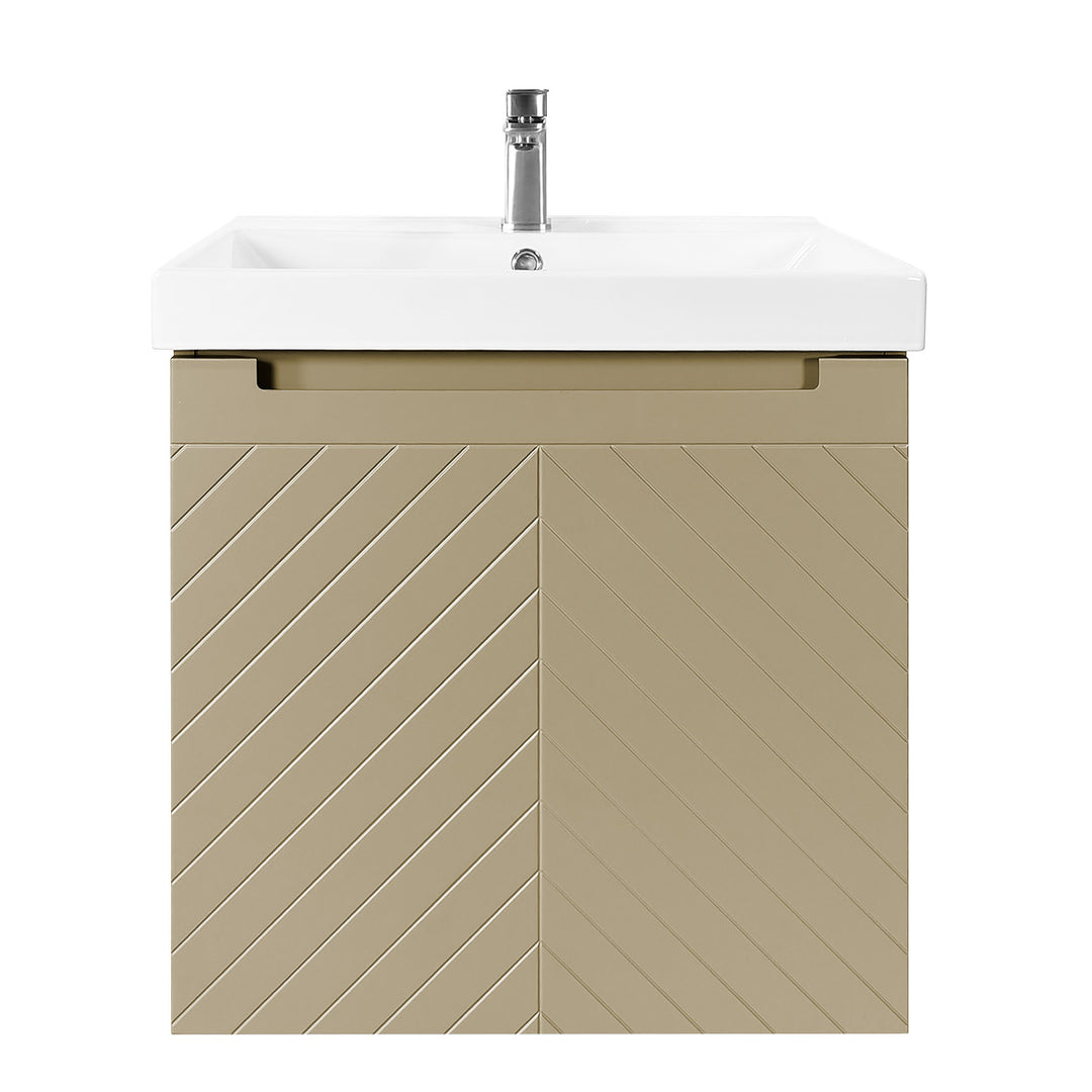 Josef Martin Sophie 600mm Chevron Vanity Unit &amp; Basin - Sand