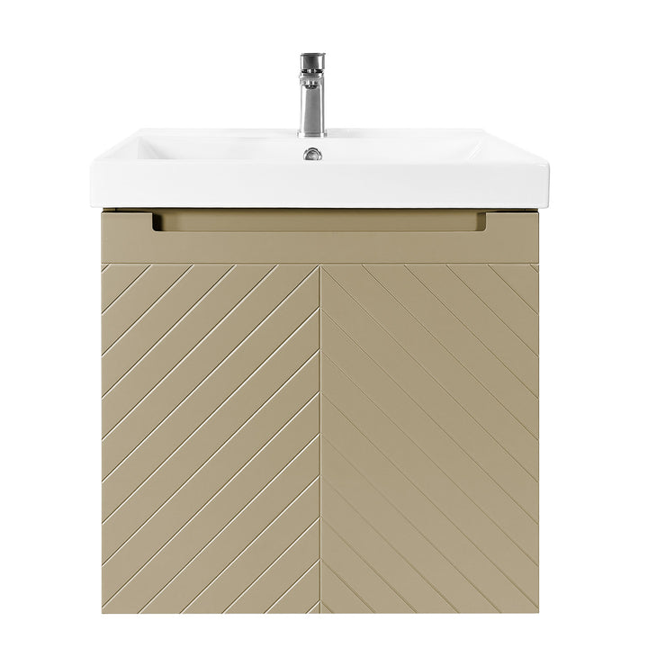 Josef Martin Sophie 600mm Chevron Vanity Unit &amp; Basin - Sand