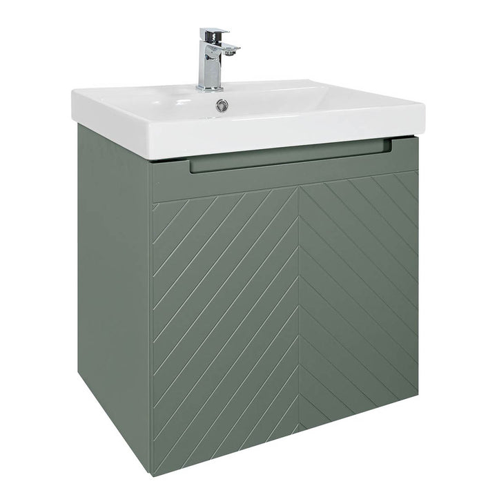 Josef Martin Sophie 600mm Chevron Vanity Unit &amp; Basin - Spring Green