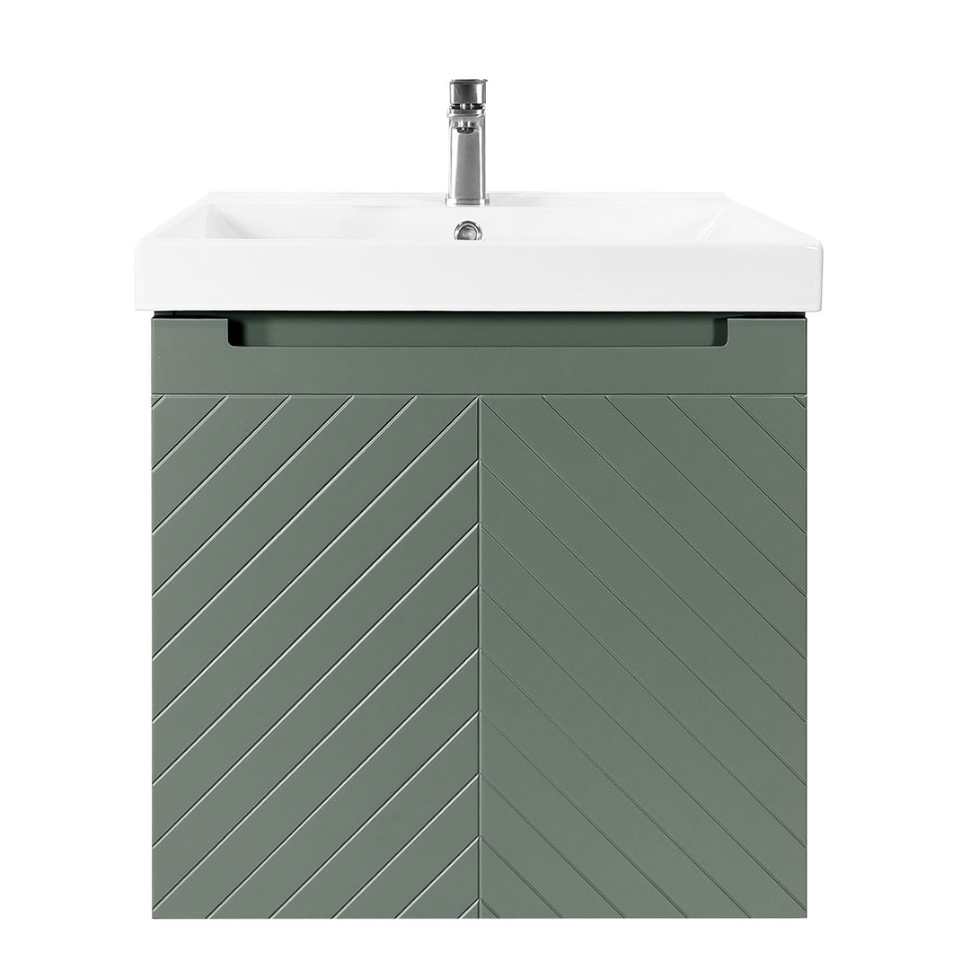 Josef Martin Sophie 600mm Chevron Vanity Unit &amp; Basin - Spring Green