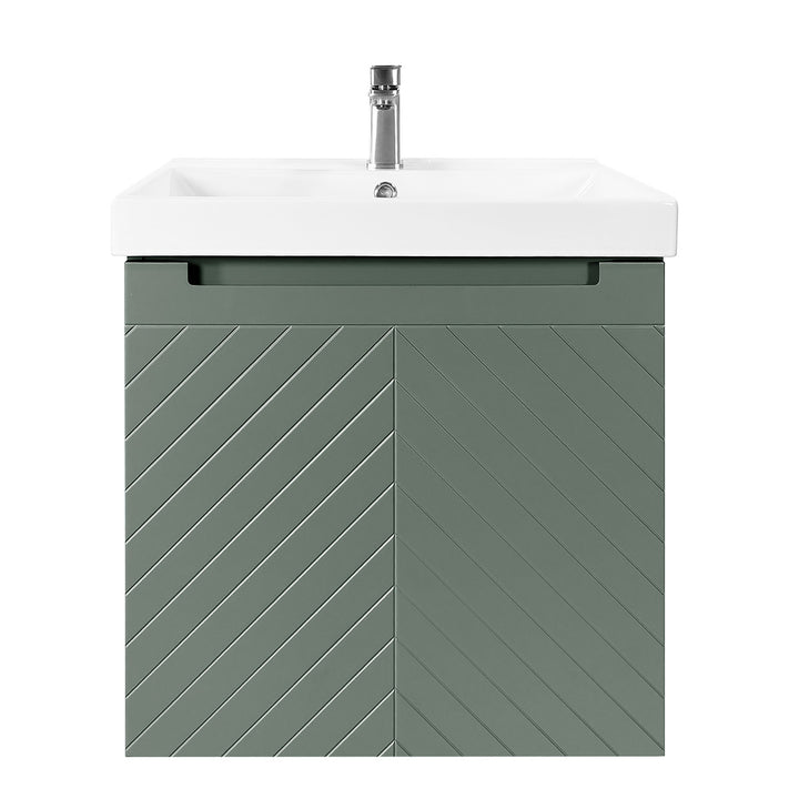 Josef Martin Sophie 600mm Chevron Vanity Unit &amp; Basin - Spring Green