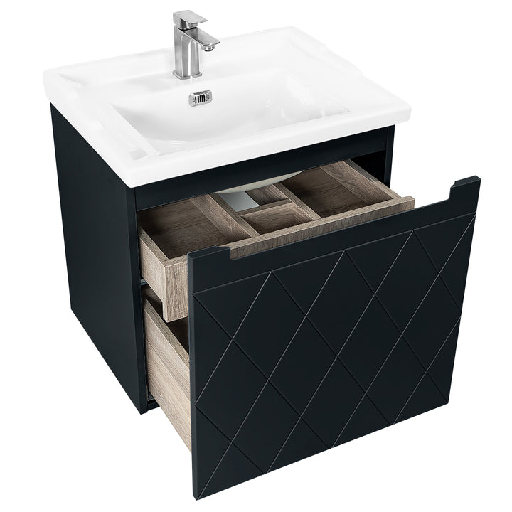 Josef Martin Sophie 600mm Harlequin Vanity Unit &amp; Traditional Basin - Ember