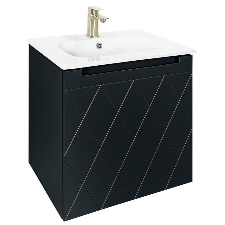 Josef Martin Sophie 600mm Harlequin Vanity Unit &amp; Slimline Basin - Ember