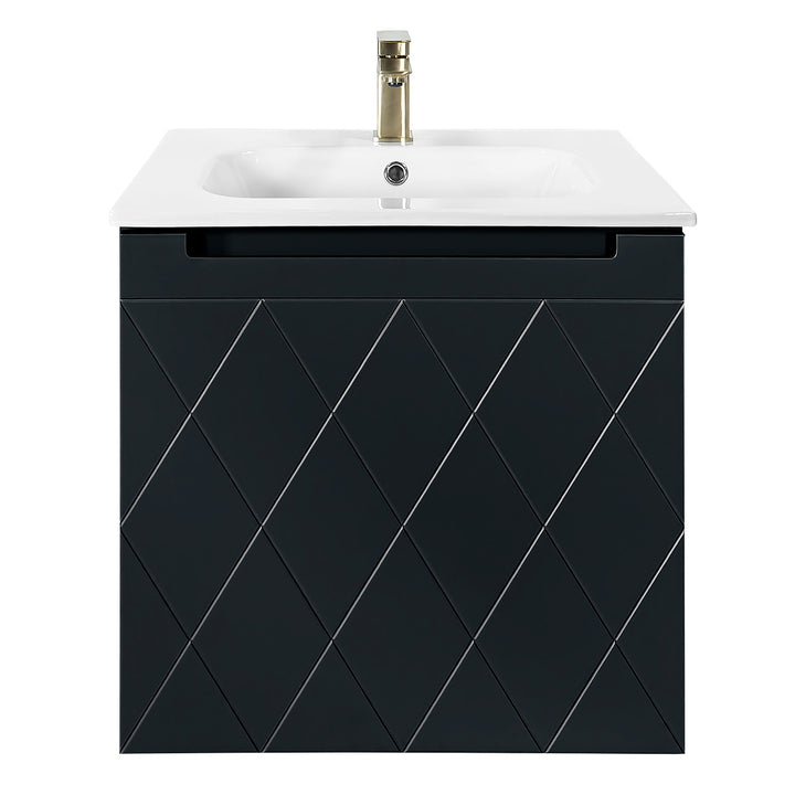 Josef Martin Sophie 600mm Harlequin Vanity Unit &amp; Slimline Basin - Ember