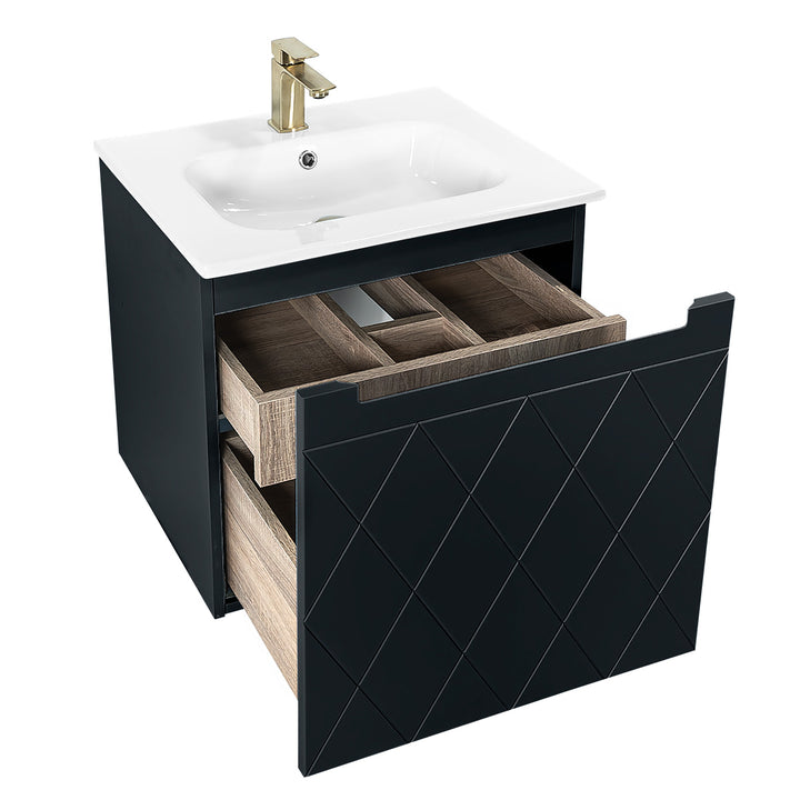 Josef Martin Sophie 600mm Harlequin Vanity Unit &amp; Slimline Basin - Ember
