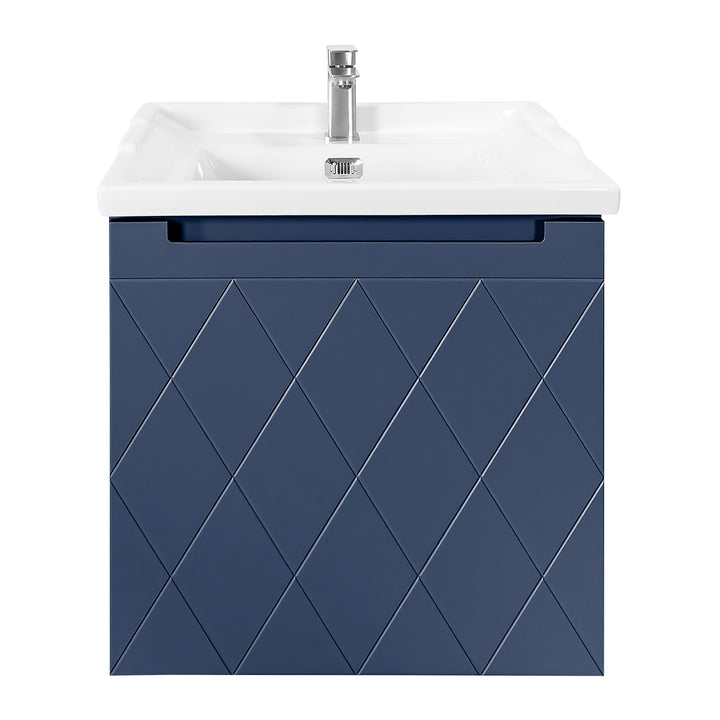 Josef Martin Sophie 600mm Harlequin Vanity Unit &amp; Traditional Basin - Marine Blue