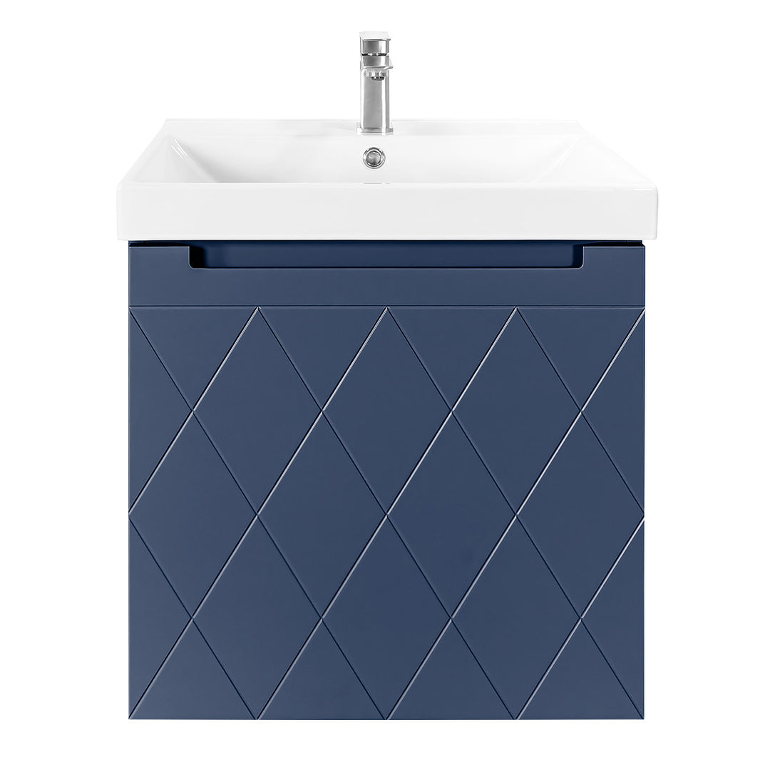 Josef Martin Sophie 600mm Harlequin Vanity Unit &amp; Basin - Marine Blue