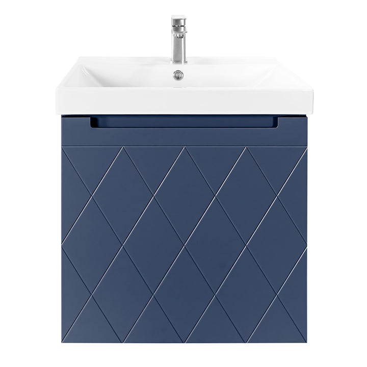 Josef Martin Sophie 600mm Harlequin Vanity Unit &amp; Basin - Marine Blue