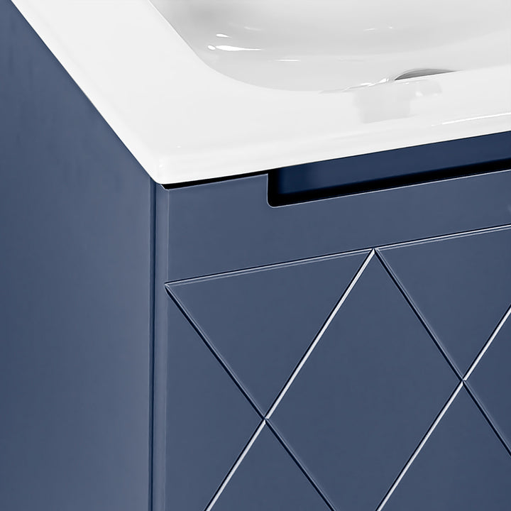 Josef Martin Sophie 600mm Harlequin Vanity Unit &amp; Basin - Marine Blue