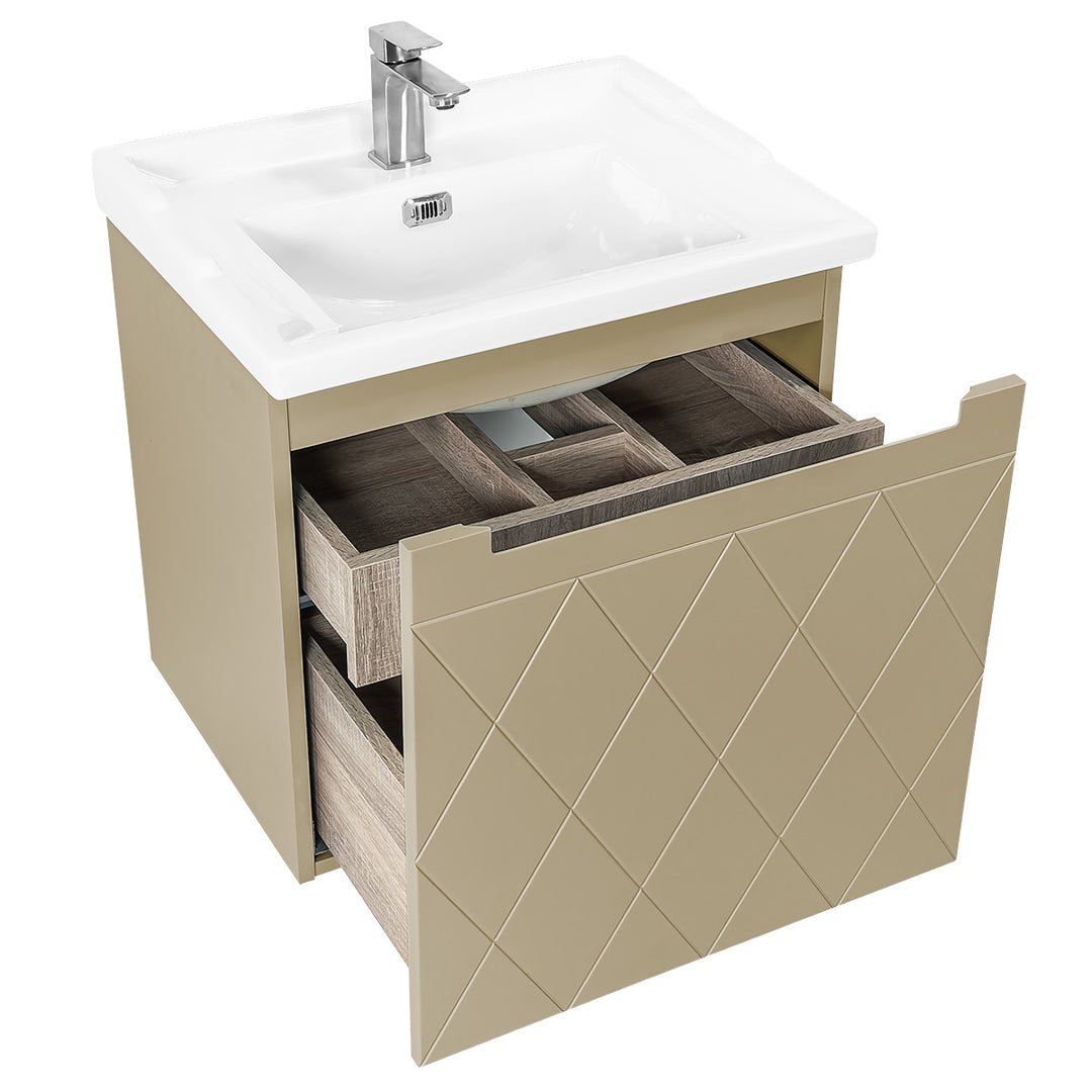 Josef Martin Sophie 600mm Harlequin Vanity Unit &amp; Traditional Basin - Sand