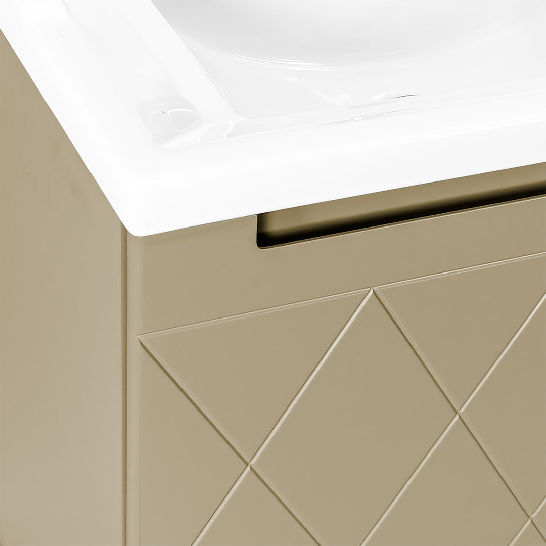 Josef Martin Sophie 600mm Harlequin Vanity Unit &amp; Traditional Basin - Sand