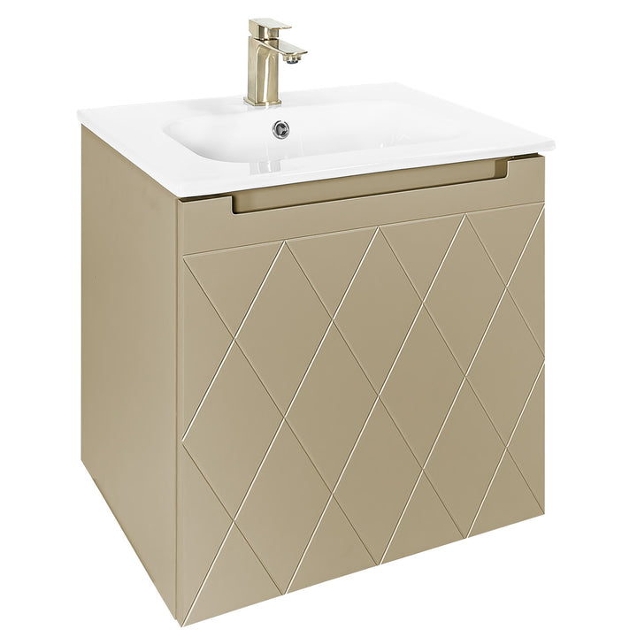Josef Martin Sophie 600mm Harlequin Vanity Unit &amp; Slimline Basin - Sand