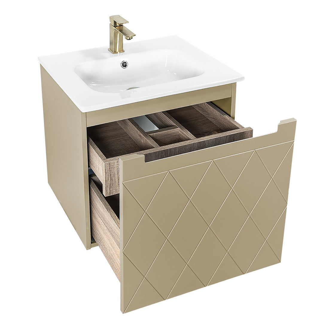 Josef Martin Sophie 600mm Harlequin Vanity Unit &amp; Slimline Basin - Sand