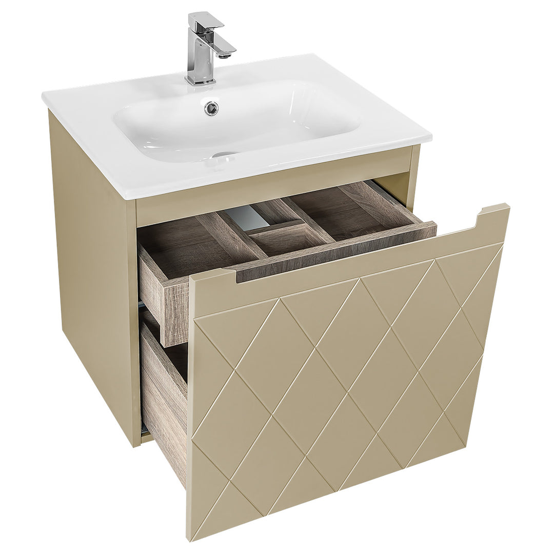 Josef Martin Sophie 600mm Harlequin Vanity Unit &amp; Slimline Basin - Sand