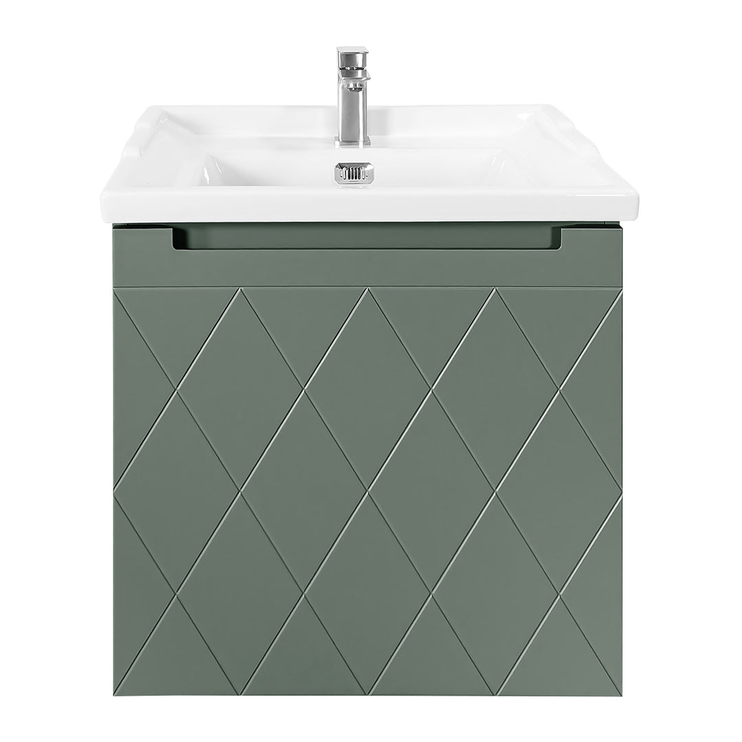 Josef Martin Sophie 600mm Harlequin Vanity Unit &amp; Traditional Basin - Spring Green