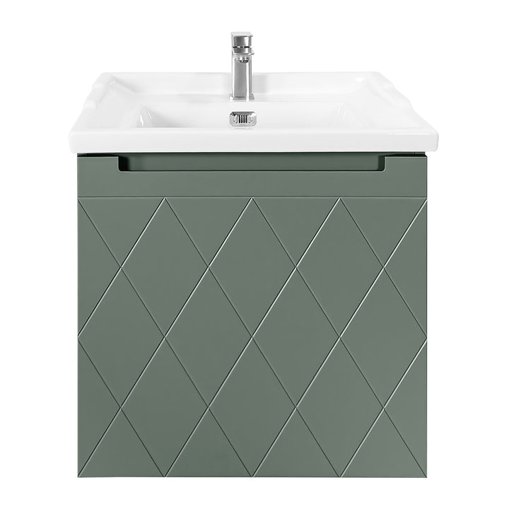 Josef Martin Sophie 600mm Harlequin Vanity Unit &amp; Traditional Basin - Spring Green