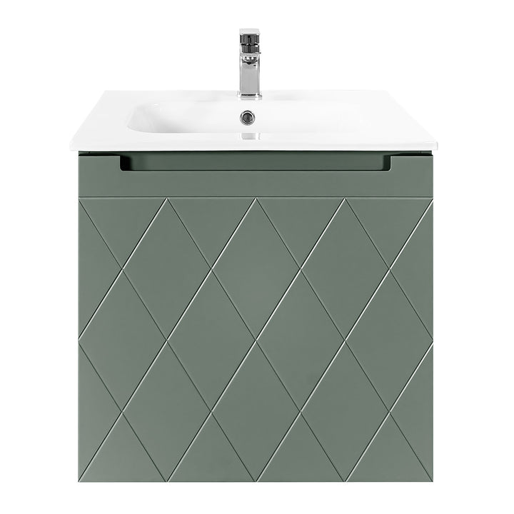 Josef Martin Sophie 600mm Harlequin Vanity Unit &amp; Slimline Basin - Spring Green