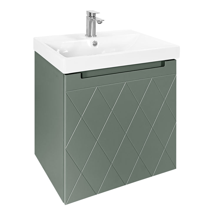 Josef Martin Sophie 600mm Harlequin Vanity Unit &amp; Basin - Spring Green