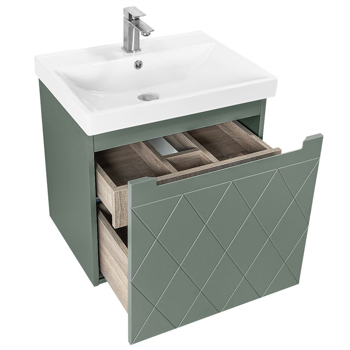 Josef Martin Sophie 600mm Harlequin Vanity Unit &amp; Basin - Spring Green