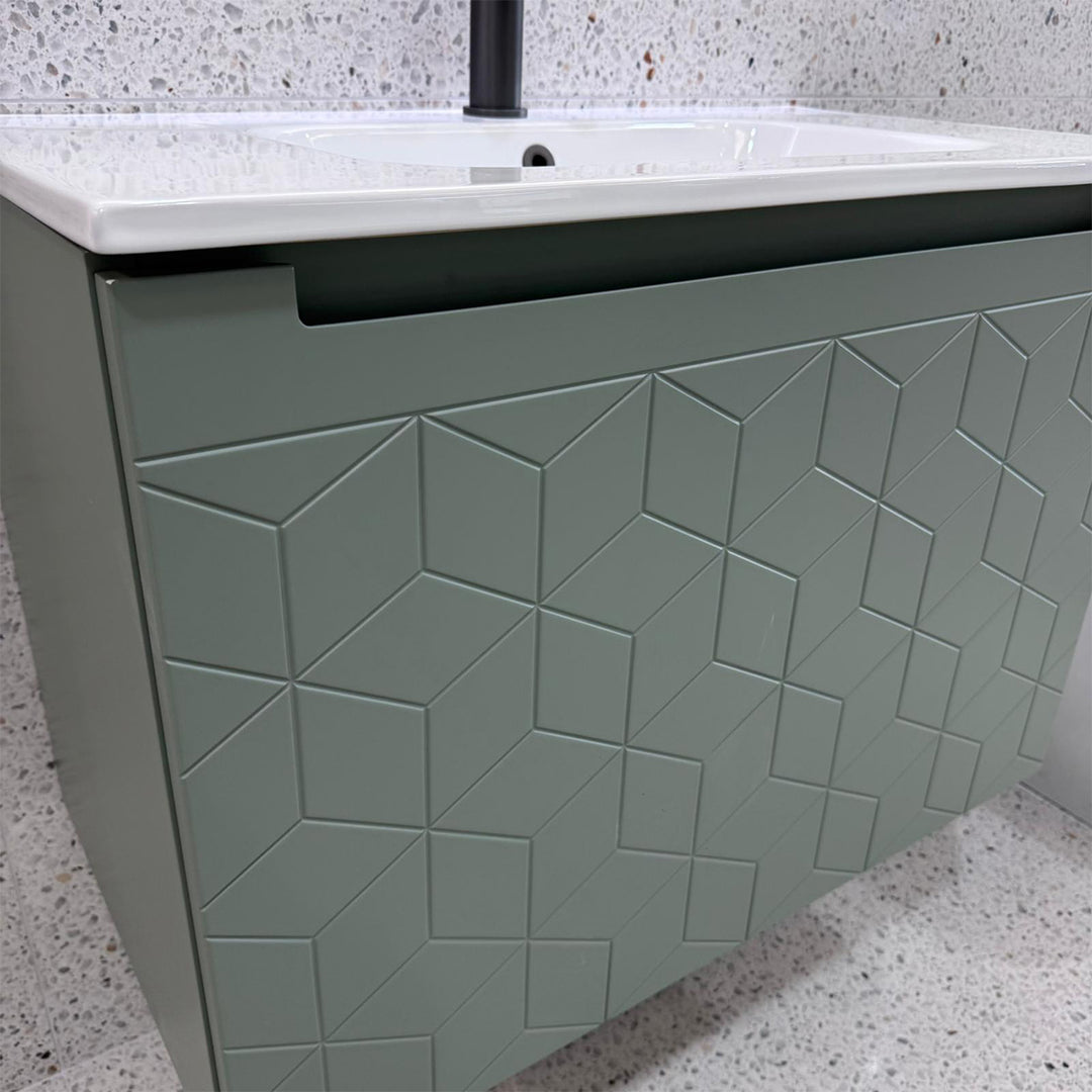 Josef Martin Sophie 800mm Prism Vanity &amp; Inset Basin - Spring Green