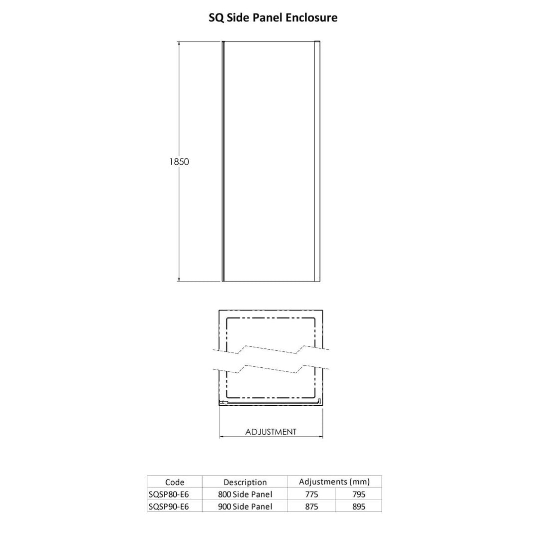 Nuie Pacific 800mm Side Panel - Black