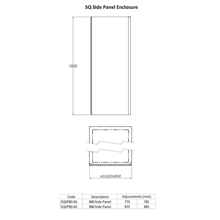 Nuie Pacific 800mm Side Panel - Black