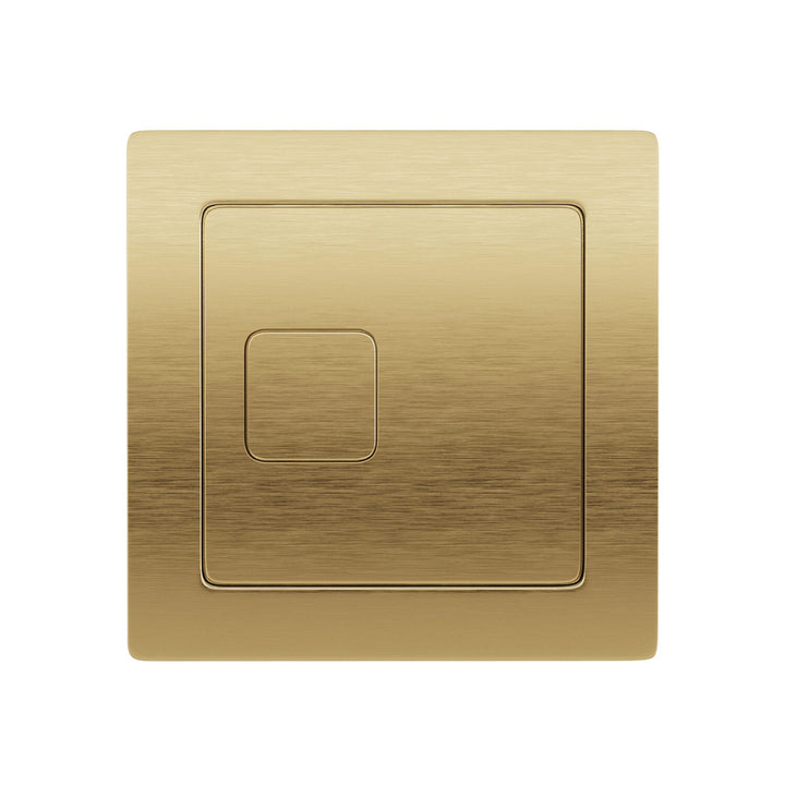 Square Dual Flush Plate - Brushed Brass