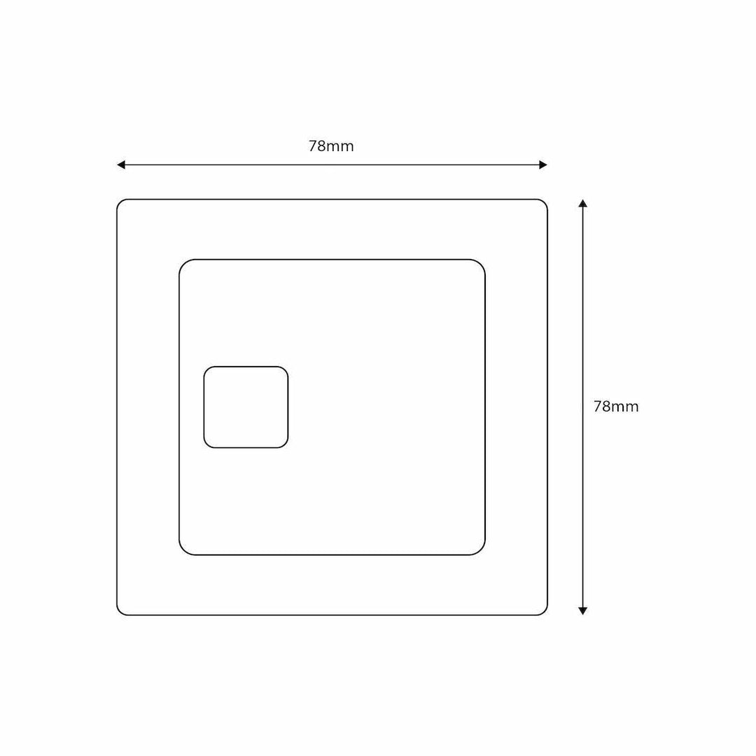 Square Dual Flush Plate - Chrome