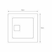 Square Dual Flush Plate - Chrome - Technical drawing
