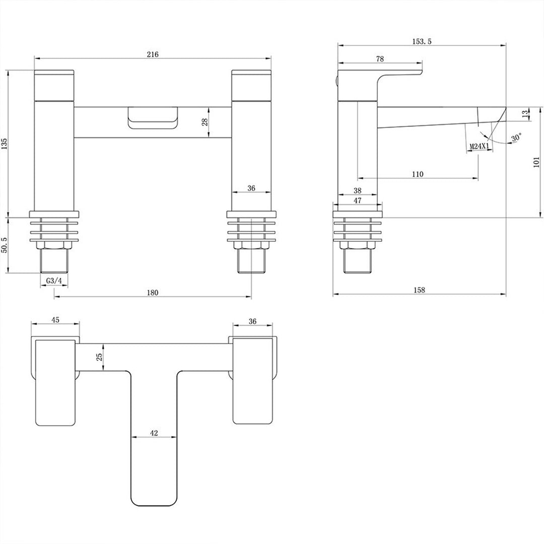 Synergy Studio D Bath Filler - Brushed Brass
