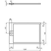 Ultra Flat S i.life 1200 x 800mm Shower Tray - Sand - Technical drawing