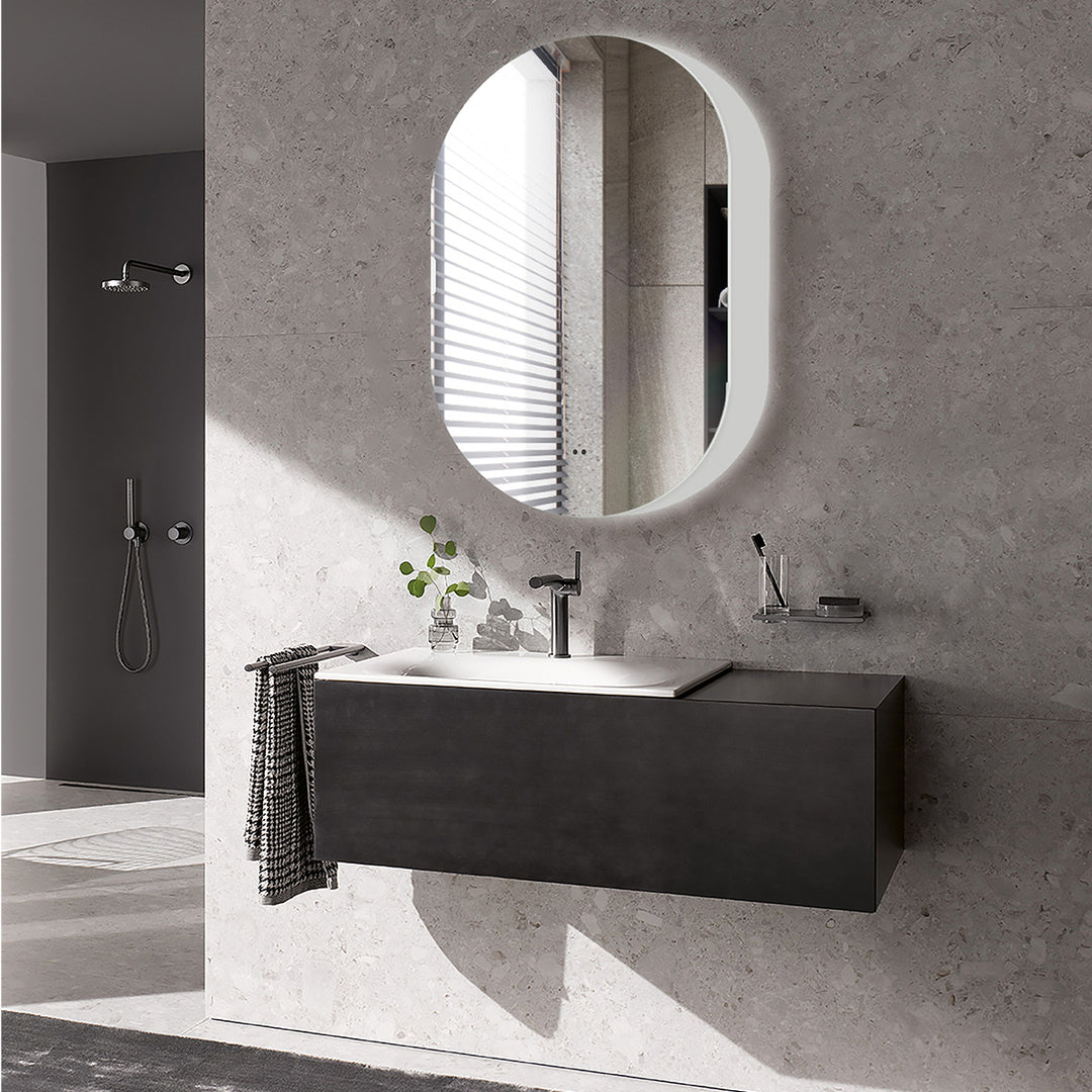 Tablet Backlit LED Mirror Cabinet 800 x 500mm with Demister