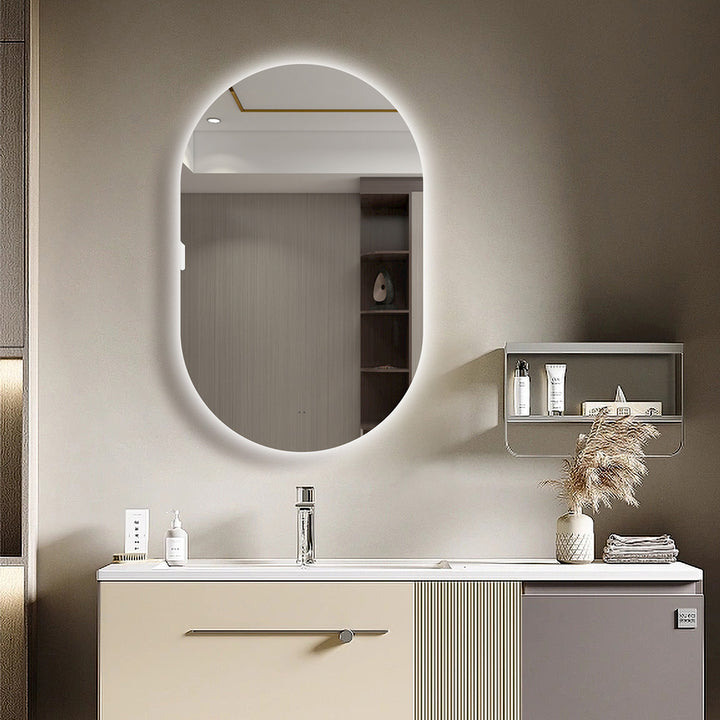 Tablet Backlit LED Mirror Cabinet 800 x 500mm with Demister