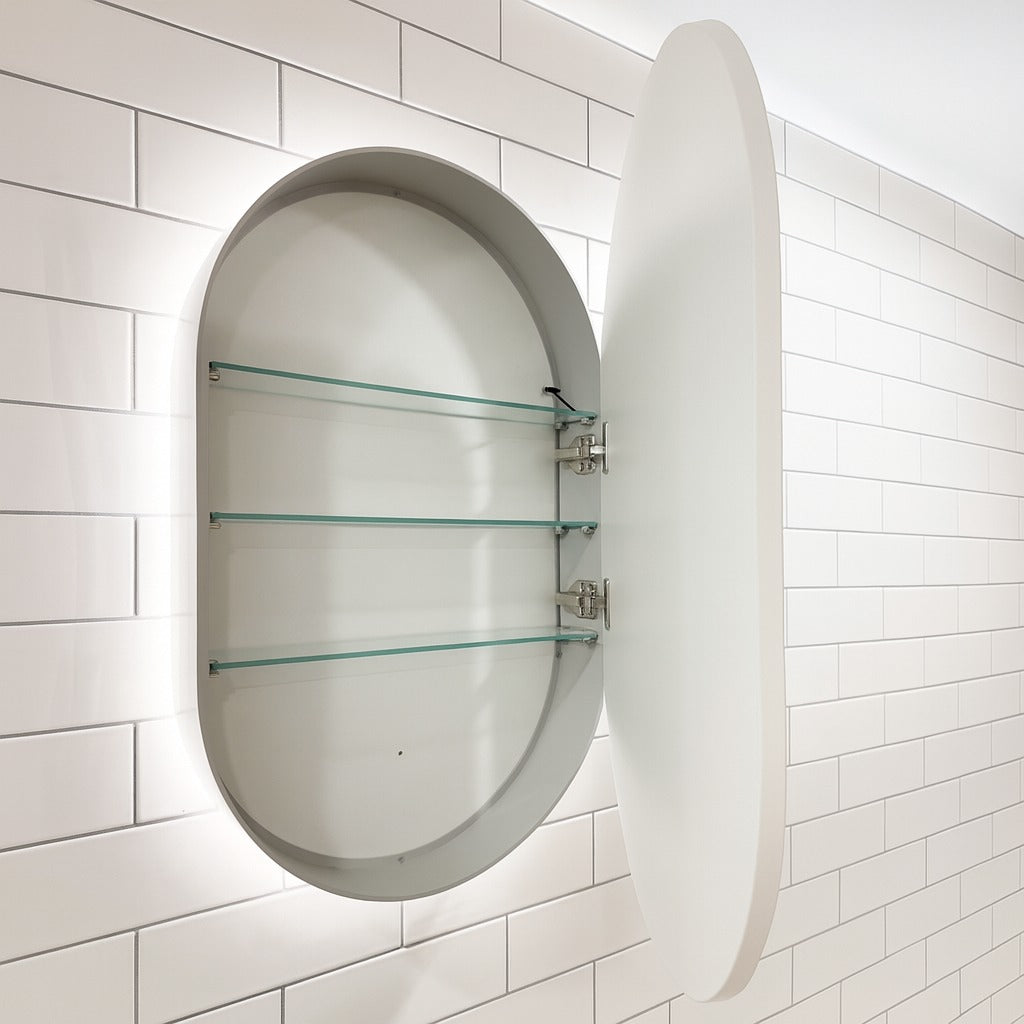 Tablet Backlit LED Mirror Cabinet 800 x 500mm with Demister