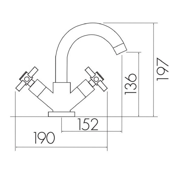 Eliseo Ricci Type X Basin Mixer inc. Waste