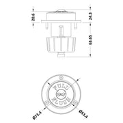 Nuie Traditional Dual Flush Push Button - Chrome - Technical drawing